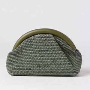 JW Anderson Green Woven Bumper Clutch